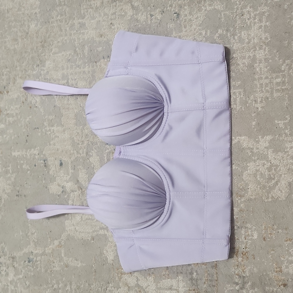 purple corset crop top